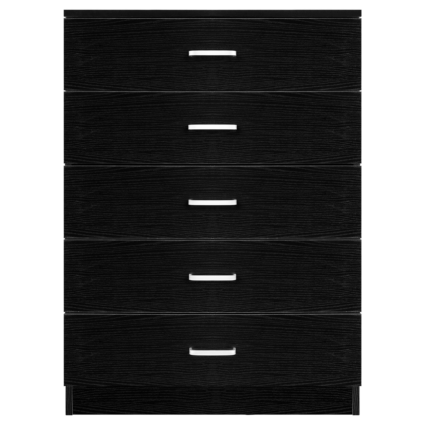 SYNGAR Black 5 Drawer Dresser, Chest of Drawers for Bedroom, Modern Storage Cabinet Dresser Organizer Unit with Handle for Living Room, Closet, Hallway, Nursery