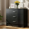 Syngar 3-Drawer Dresser, Modern Wooden Chest for Bedroom, Storage Cabinet of Drawers, Simple Home Furniture for Storing Clothes & Cosmetics, Black
