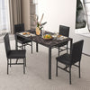 Syngar 5 Piece Modern Faux Marble Dining Table Set, Coffee