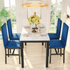 SYNGAR 5 Piece Dining Set, Modern Dining Table and Chairs Set for 4, Kitchen Dining Table Set with Faux Marble Tabletop & 4 Velvet Fabric Upholstered Chairs, for Small Space, Breakfast Nook, D8926