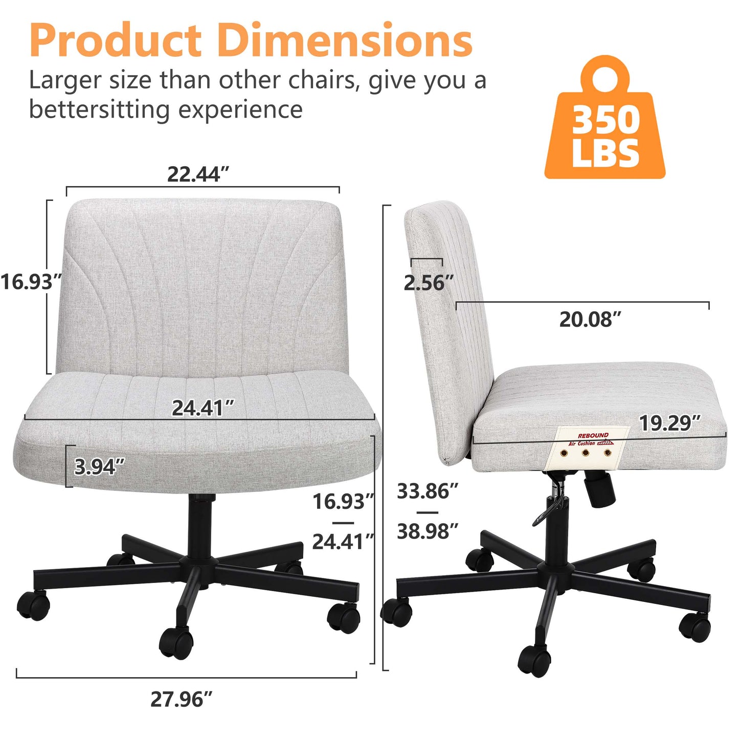 SYNGAR Home Office Desk Chairs, Computer Desk Chair Modern Leisure Chair with Adjustable Height, Comfortable Swivel Rolling Chair for Office Study Bedroom Living Room, Beige