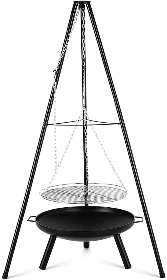 BBQ Charcoal Grill, 44.1-Inch Length Portable Barbecue Grill, Offset Smoker Barbecue Oven with Wheels & Thermometer for Outdoor Picnic Camping Patio Backyard, B026