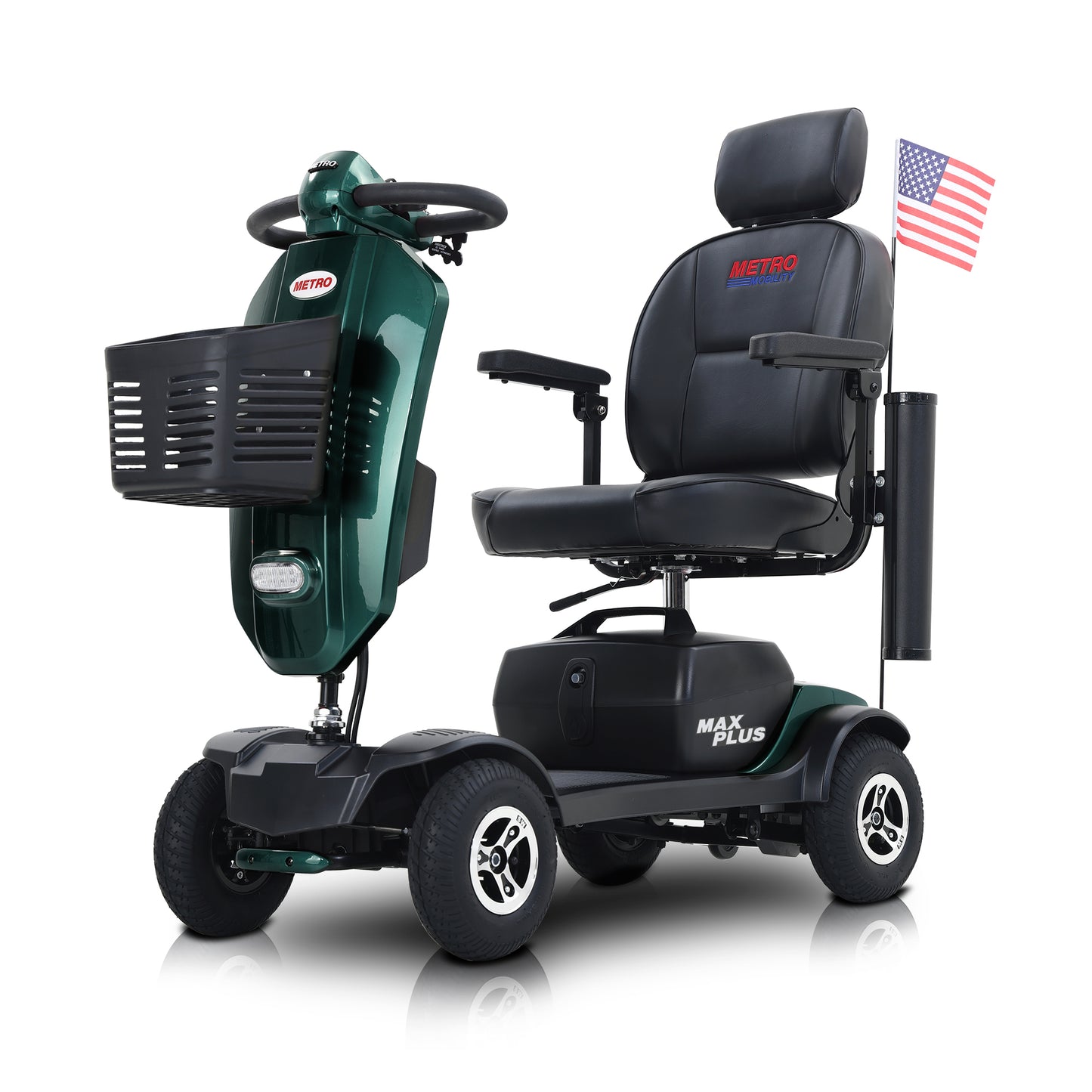 SYNGAR Mobility Scooters for Seniors with UBS Port & 2 Cup Holders, 4 Wheels Foldable Electric Scooters for Seniors with 300W Motor, 16 Miles Range, Storage Basket, Easy Assembly, Gray