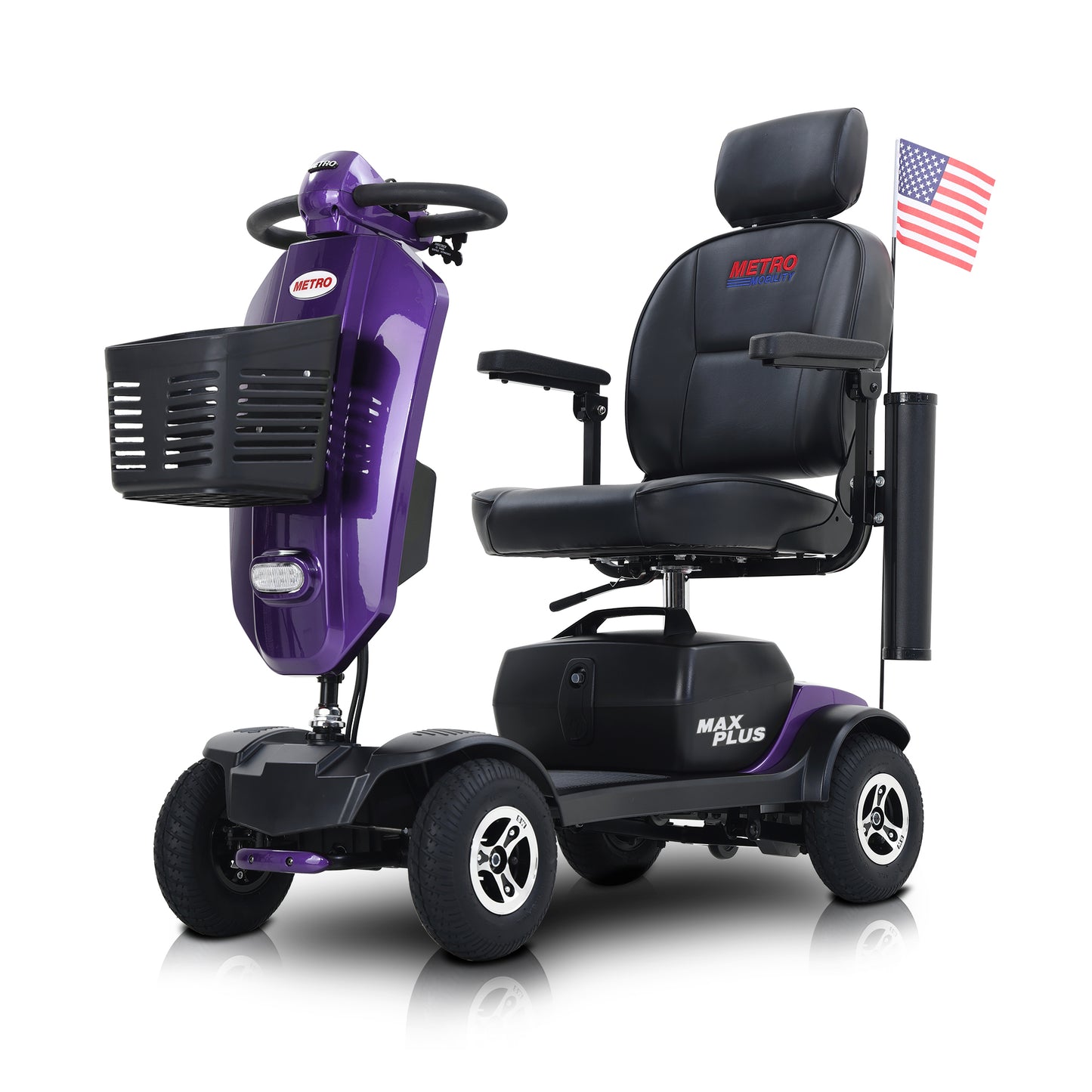 SYNGAR Mobility Scooters for Seniors with UBS Port & 2 Cup Holders, 4 Wheels Foldable Electric Scooters for Seniors with 300W Motor, 16 Miles Range, Storage Basket, Easy Assembly, Gray