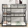 Syngar Triple Bunk Bed for Kids with 2 Ladders, Full XL over Twin XL over Queen Size for Kids Room, Modern Triple Bunk Metal Bed Frame,No Box Spring Needed, Black