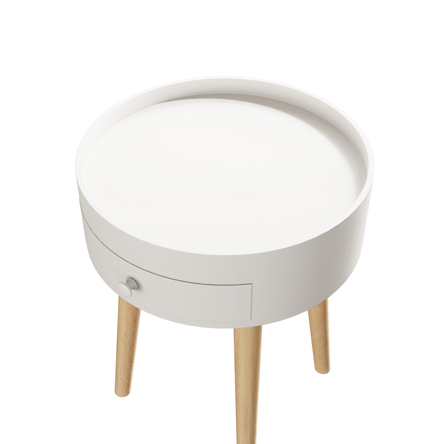 SYNGAR Modern Coffee Tables for Living Room, Cocktail Table Coffee Table with Drawer and Sturdy Wood Legs, Sofa Center Table Tea Table for Bedroom Apartment, Reception, White