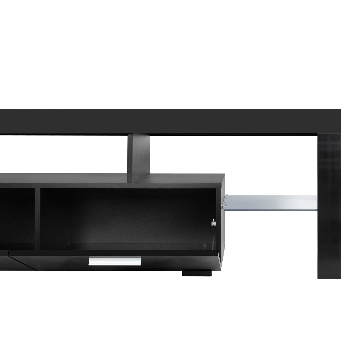 SYNGAR White TV Stand for Living Room up to 80" TV, Modern TV Console Table Buffet Cabinet with Storage, High Glossy TV Cabinet with 16-Color LED Lights, Entertainment Center, 71"L×16" W×20"H