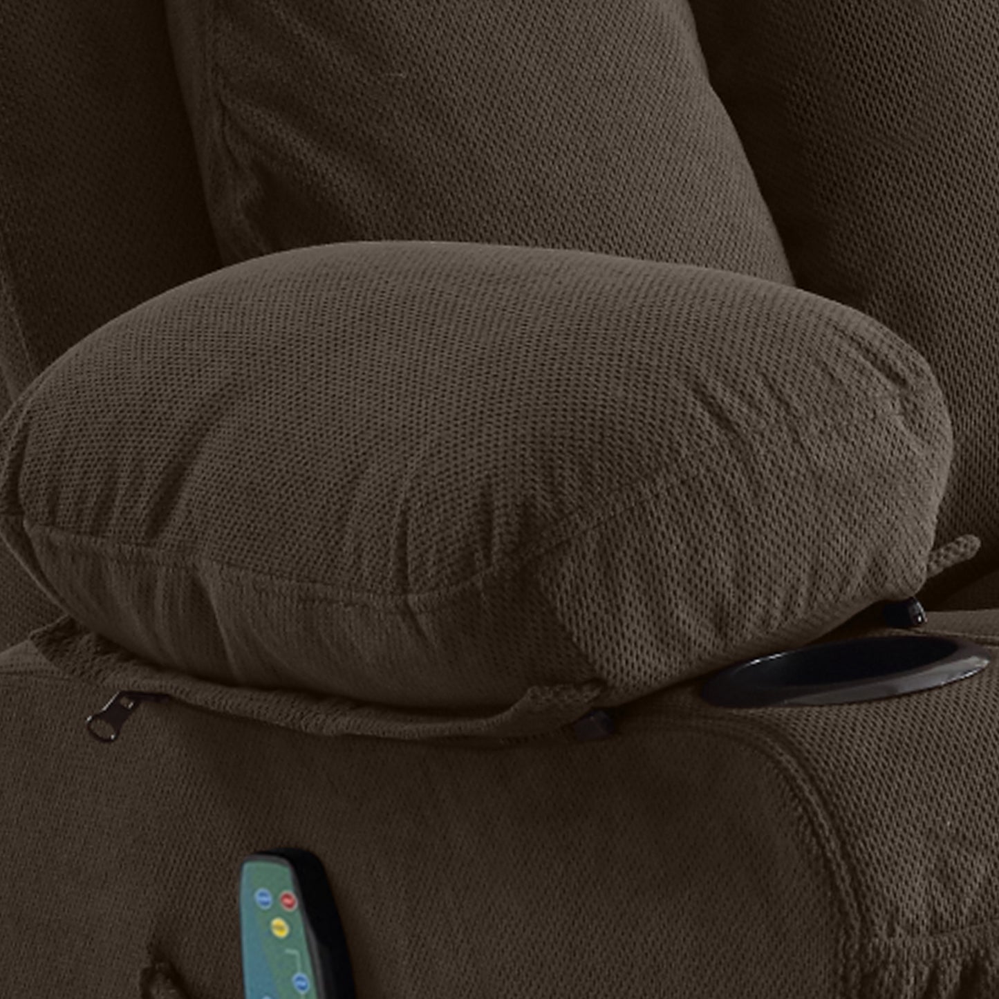 SYNGAR Oversized Recliner Chair, 360° Swivel Rocker Reclining Chair with Massage and Heat Function, USB, Cup Holders and Side Pockets, Living Room Single Sofa Seat Nursery Lounge Chair, Brown