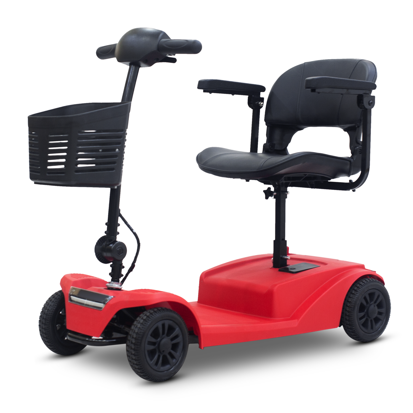 SYNGAR 4 Wheels Mobility Scooters for Seniors, 10 Miles Driving Range Powered Mobility Scooters with 9" Diameter Tyres, Portable Travel, Weight Capacity of 300lbs, Red