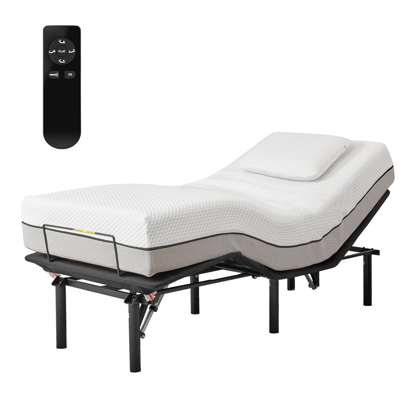 SYNGAR Black Adjustable Twin XL Bed Frame, Modern Electric Adjustable Beds with Head and Foot Incline for Bedroom, Wireless Remote Adjustable Bed Frame for Any Mattress Sizes, Easy Assembly