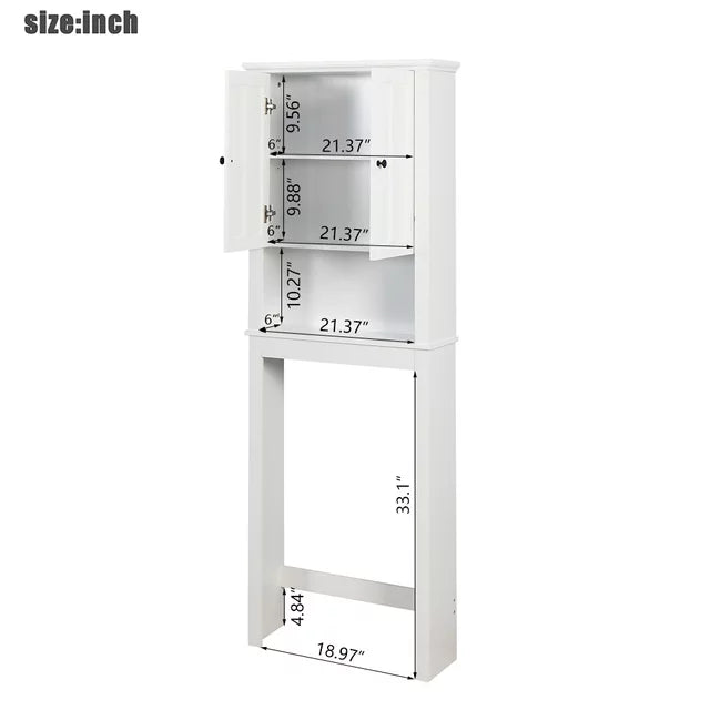 Tall Bathroom Storage Cabinet, Bathroom Furniture Over The Toilet, Freestanding Bathroom Cabinet with Adjustable Shelf, Bathroom Hutch Over Toilet, Space Saving Toilet Shelf Organizer, K775