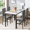 SYNGAR 5 Piece Dining Set, Modern Dining Table and Chairs Set for 4, Kitchen Dining Table Set with Faux Marble Tabletop & 4 PU Leather Upholstered Chairs, for Small Space, Breakfast Nook, Grey, D9206