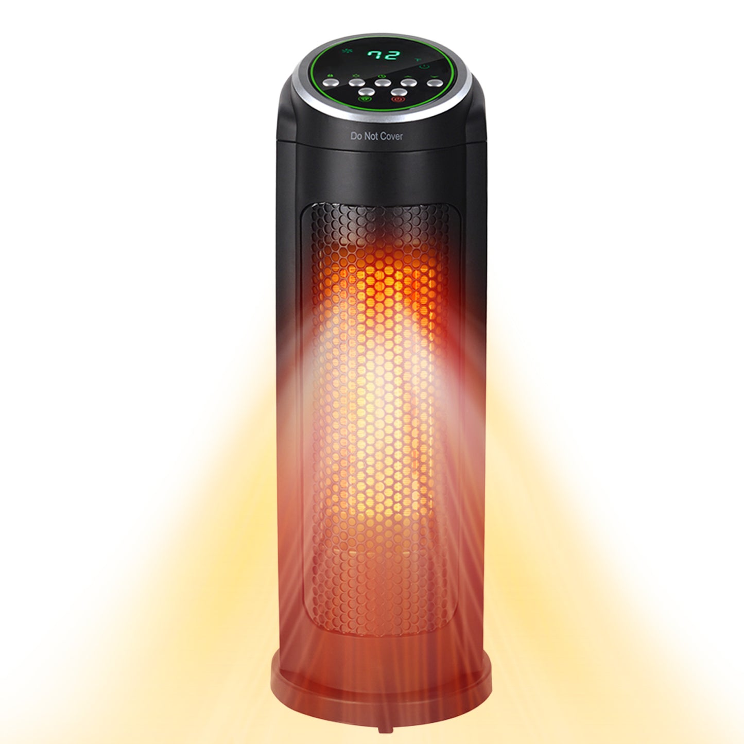SYNGAR Space Heater for Indoor Use, Fast Heating, Electric & Portable Tower Heater with Thermostat, 1500W Room Heater with 2 Modes, 12H Timer, LED Display, Safe for Office Use, Black