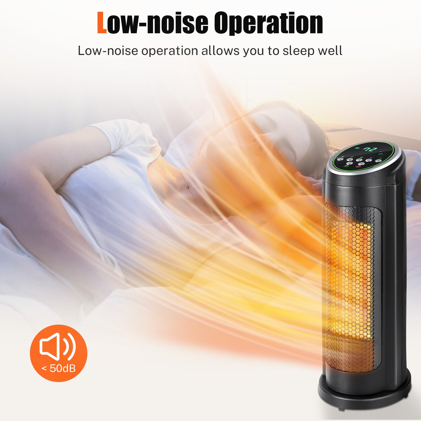 SYNGAR Space Heater for Indoor Use, Fast Heating, Electric & Portable Tower Heater with Thermostat, 1500W Room Heater with 2 Modes, 12H Timer, LED Display, Safe for Office Use, Black