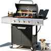 Syngar 4-Burner Propane Gas Grill – 51,000 BTU Stainless Steel Outdoor BBQ with Side Burner, 452 sq.in Cooking Area, Patio Cooker for Backyard Party & Family Gathering