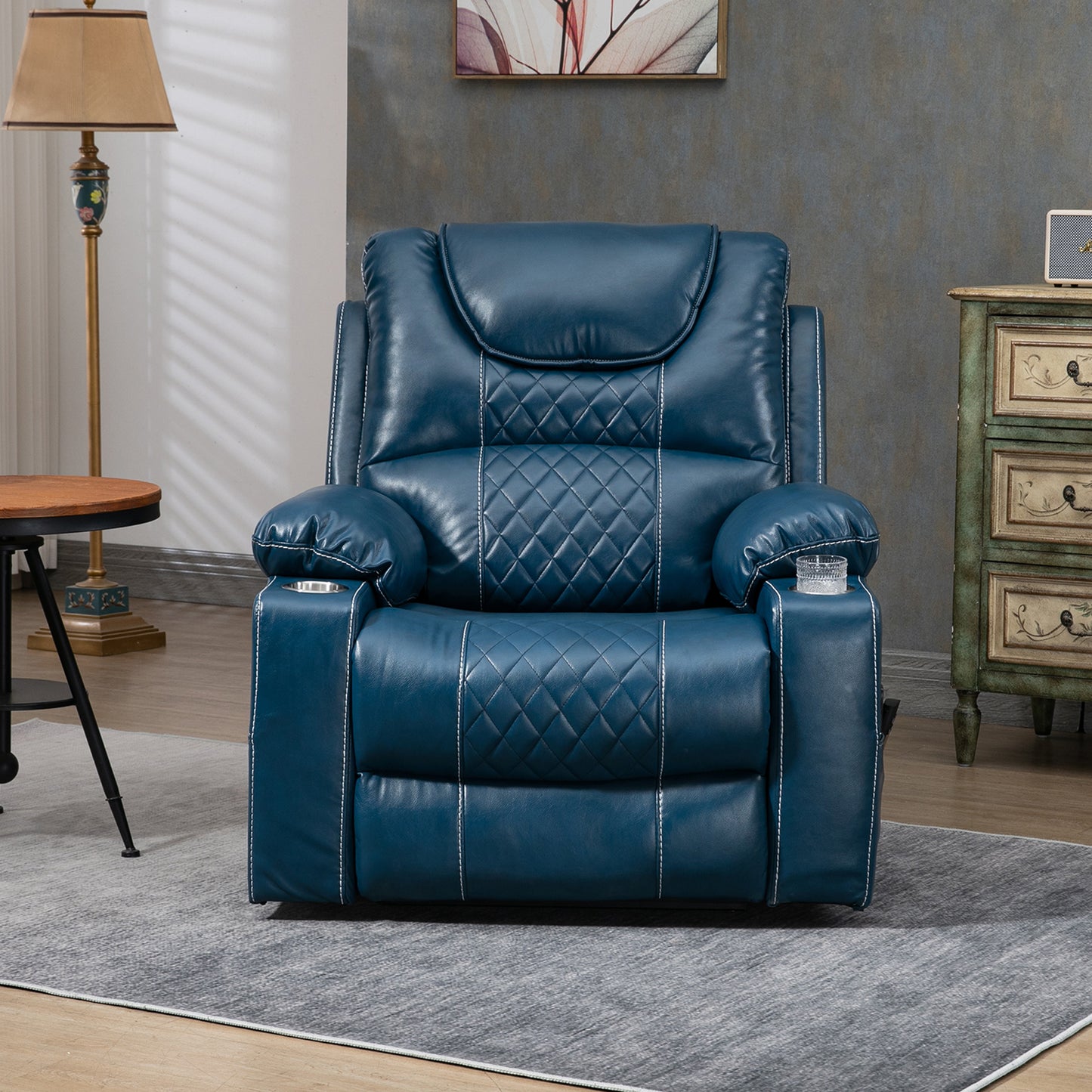 HSUNNS Large Power Lift Recliner Chair for Living Room, Oversized Leather Electric Lounge Chair Single Sofa with Cup Holders, USB Port and Side Pockets, Recliner for Elderly Adults, Brown