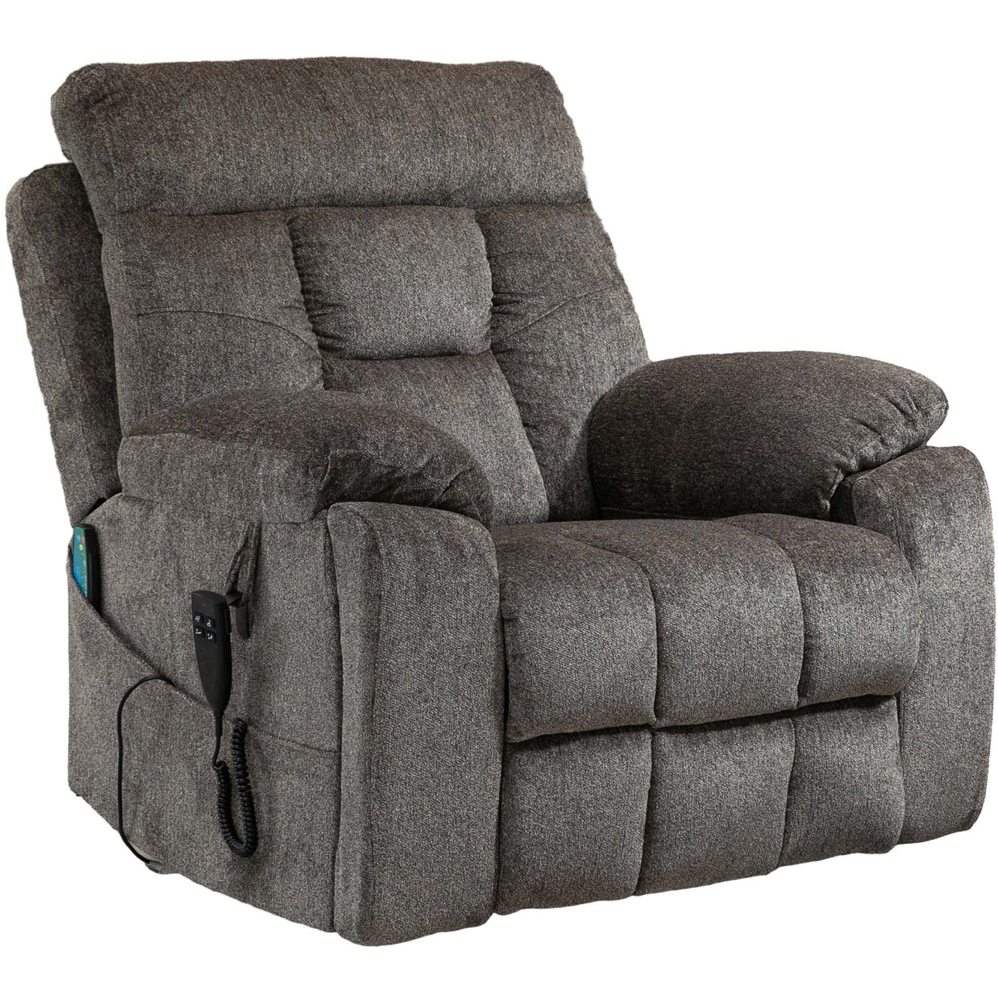 SYNGAR Large Power Lift Chair Recliner Oversized for Elderly, Heavy Duty Electric Lift Recliner with Heat Therapy and Massage, 180 Degrees Lying Flat Recliner Sofa for Tall Men, Dark Brown