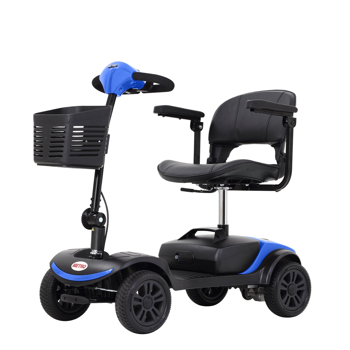 SYNGAR Electric Mobility Scooters for Seniors with Anti-tip Wheels, 4 Wheels 8mph Powered Mobility Scooters for Adults with Storage Box, Swivel Seat, Folding Mobility Scooter, Easy Assembly, Blue
