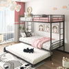 Twin Bunk Bed Frame, Syngar Twin Over Twin Bed Frame with Safety Guardrails, Ladders & Trundles, Bedroom Twin Size Bunk Frame, Convertible to 2 Separate Beds, Black