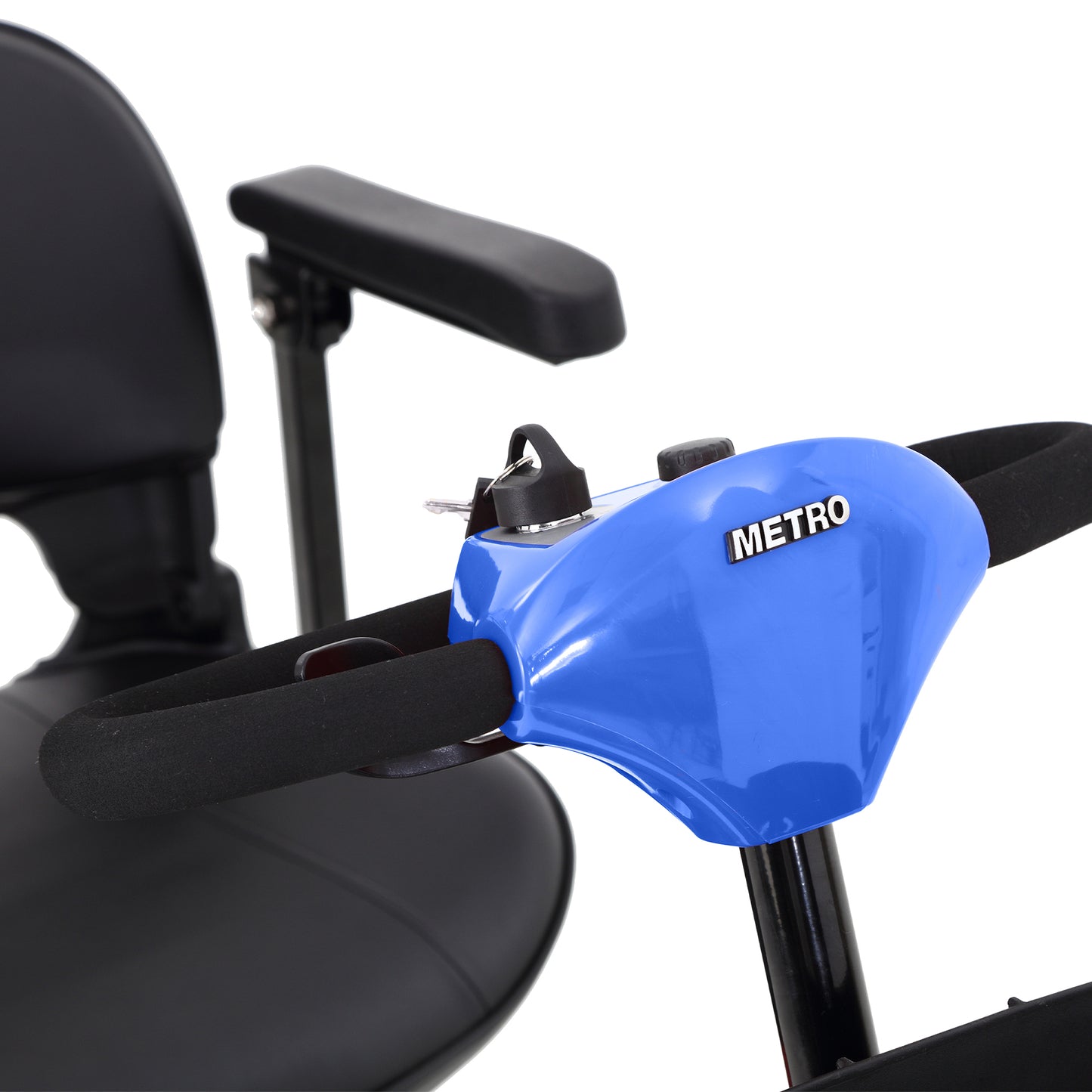 SYNGAR Electric Mobility Scooters for Seniors with Anti-tip Wheels, 4 Wheels 8mph Powered Mobility Scooters for Adults with Storage Box, Swivel Seat, Folding Mobility Scooter, Easy Assembly, Blue