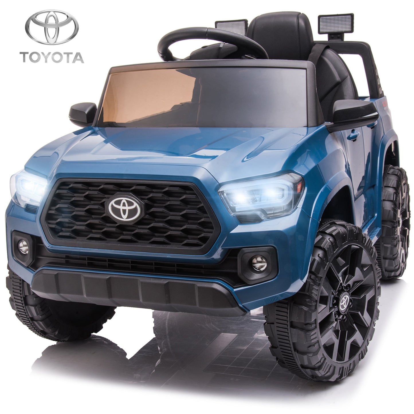 SYNGAR Black 12 V Powered Ride On Car Toyota Tacoma Licenced with Remote Control and MP3 Player for Girls Boys 2 3 4 Years
