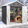 Seizeen Outdoor Storage Shed, 6' x 4' Metal Storage Shed with Base , Seizeen Tools Storage Shed, Galvanized Steel Garden Shed with Lockable Doors for Backyard, Patio, Lawn