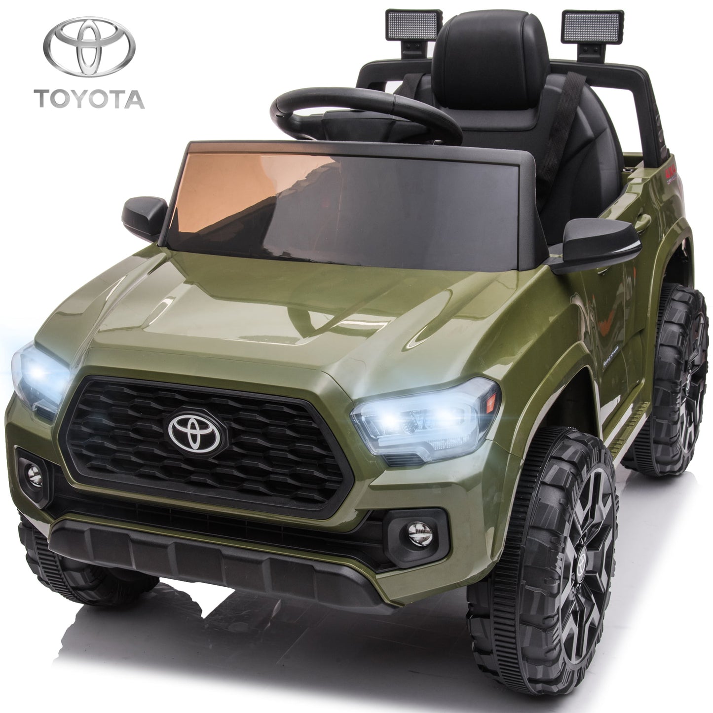 SYNGAR Black 12 V Powered Ride On Car Toyota Tacoma Licenced with Remote Control and MP3 Player for Girls Boys 2 3 4 Years