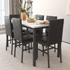 Syngar 7 Piece Modern PU Leather Space Saving Dining Table with Chair White