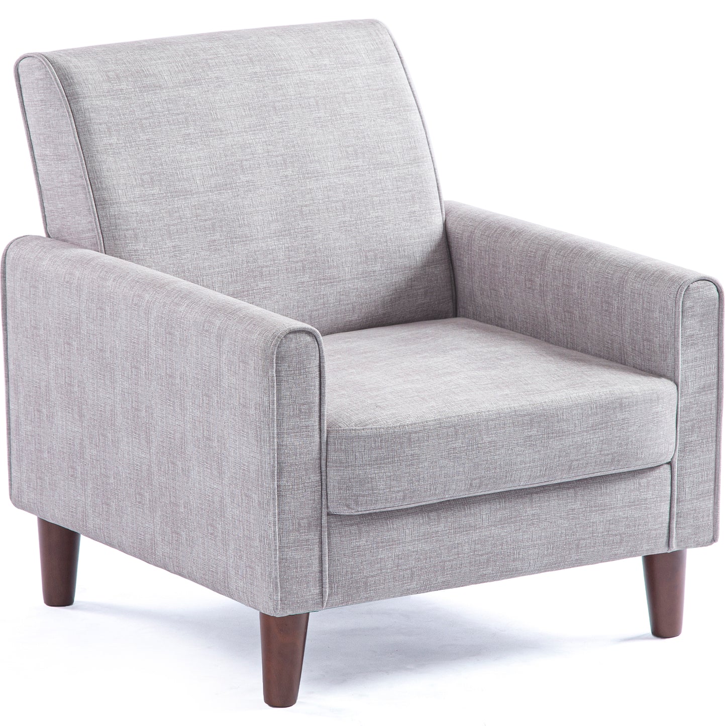 SYNGAR Accent Chair for Living Room, Bedroom Comfy Reading Armchair, Mid Century Modern Arm Chair Soft Linen Upholstered Cozy Side Single Sofa Chair Relaxing Seating, Dark Grey