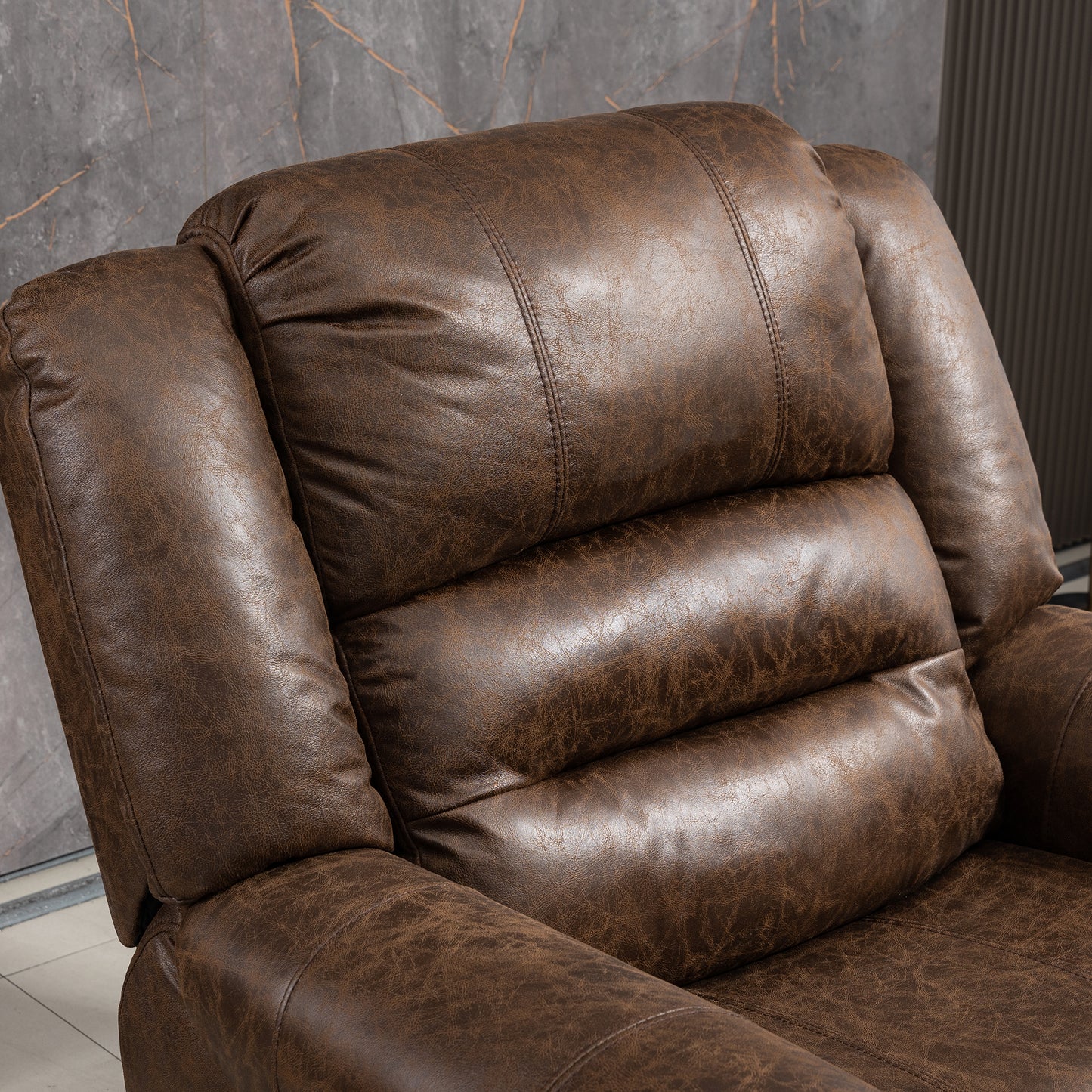 Power Lift Recliner Chair with Heat Therapy and Massage Function, Electric Lift Chair Recliner Fabric Single Sofa, Heavy Duty Living Room Furniture Home Theater Seating, 2 Large Side Pockets, Brown