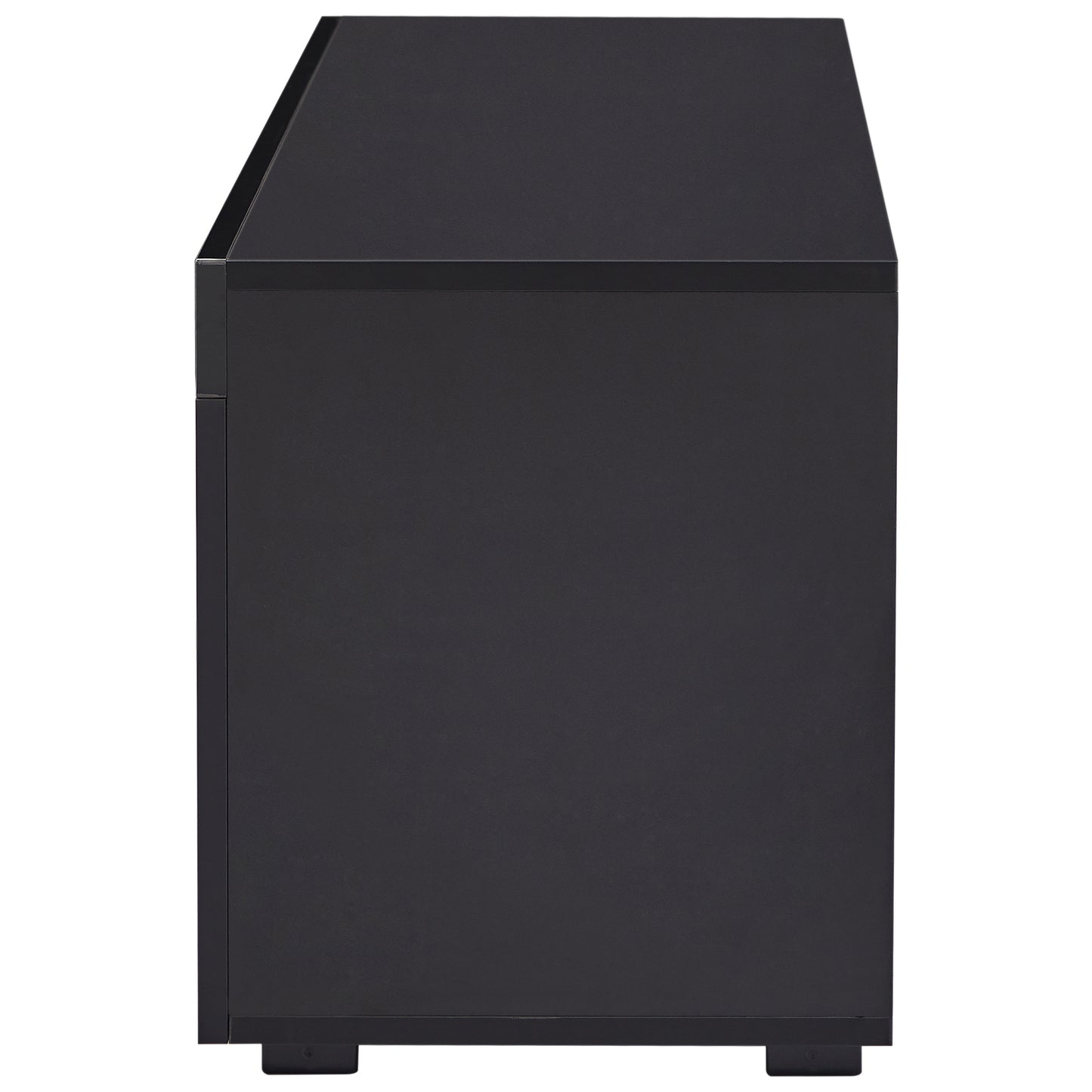 SYNGAR Black TV Stand for 55 inch TV, Modern High Glossy TV Console Table Stand with 16 Colors LED Lights, Living Room TV Table Stand Buffet Cabinet with Storage, 51"L×14" W×16"H