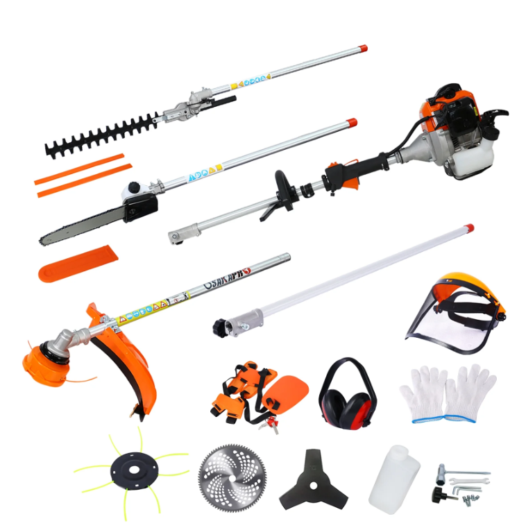 SYNGAR 33CC 2-Cycle Weed Eater, 10-in-1 Gas Powered Full Crank Shaft String Trimmer with Gas Pole Saw, Hedge Trimmer and Brush Cutter, Trimming Tool System for Grass Lawn Garden Yard Care