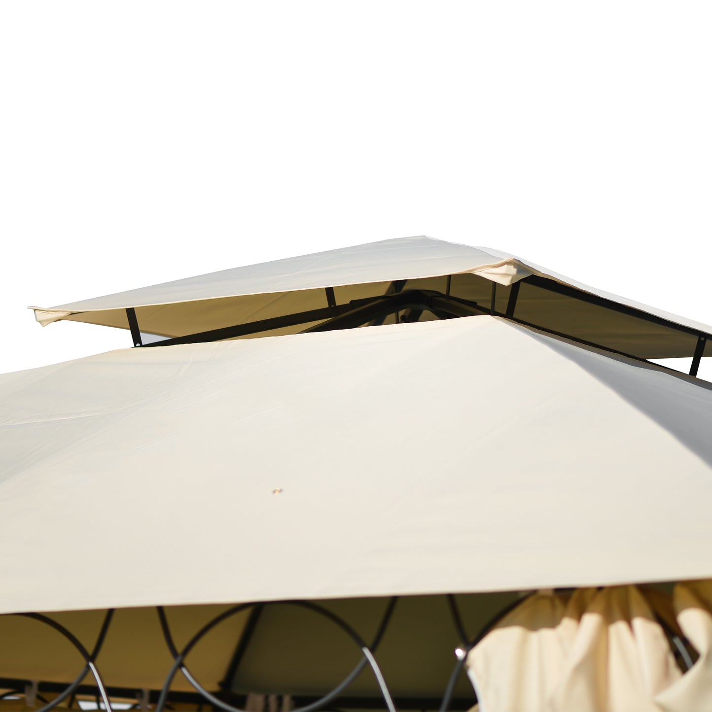 SYNGAR 10.5 x 10.5 ft Outdoor Gazebo, Patio Canopy for Shade and Rain with Mosquito Netting, Soft Top Relaxing Gazebo with Double Vented Roof, for Poolside, Lawn, Backyard, Deck, Garden, Beige, Y021