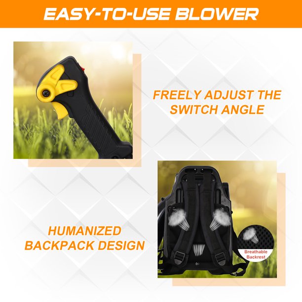 SYNGAR Cordless Leaf Blower Gas Powered Backpack with Extention Tube for Snow Blowing and Cleaning, 52CC 2-Cycle, Not for Sale in California, LJ2425