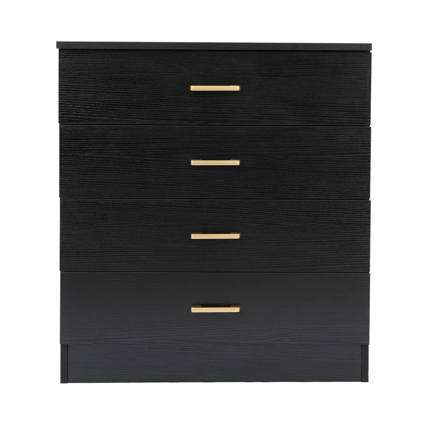 SYNGAR Black 4 Drawer Dresser, Chest of Drawers for Bedroom, Modern Storage Cabinet Dresser Organizer Unit with Handle for Living Room, Closet, Hallway, Nursery