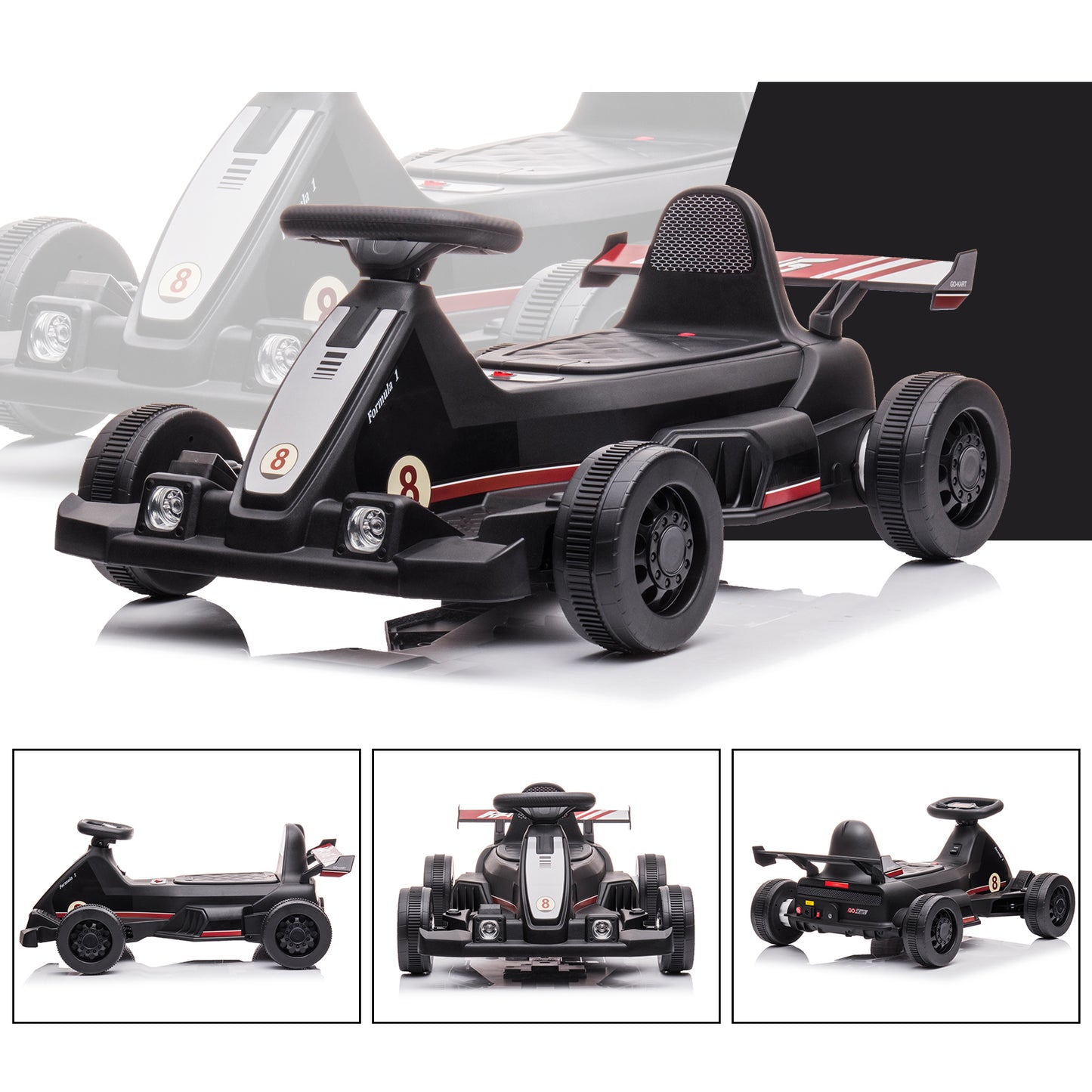 SYNGAR Power Ride on Toys for Kids, 6 V Electric Car with Bubble Function, Battery Electric Ride On Vehicle Toy for Boys Girls, Black