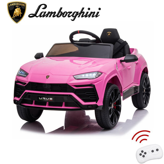 Pink Licensed Lamborghini Ride on Car, 12V Electric Ride on Toy with Remote Control, LED Lights, Music, Horn, Kids Toy Car Vehicle for Boys Girls, Y037
