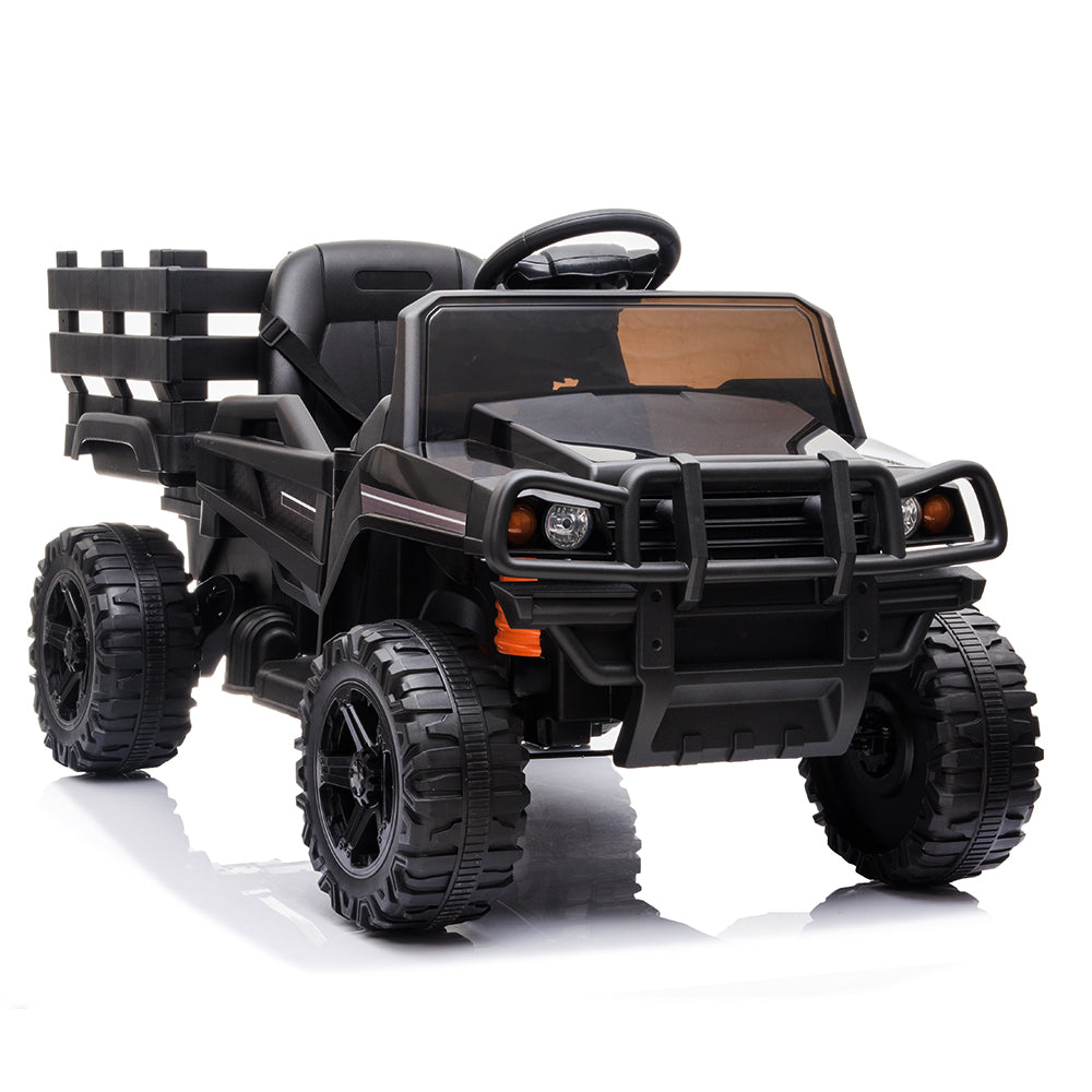 Kids Electric Truck Car, 12V Power Children Ride On Toy, Kids Ride on Car, Children's Riding Car with R/C Parental Remote, Leather Seat, Music, Lights for 3 to 6 Years, K123