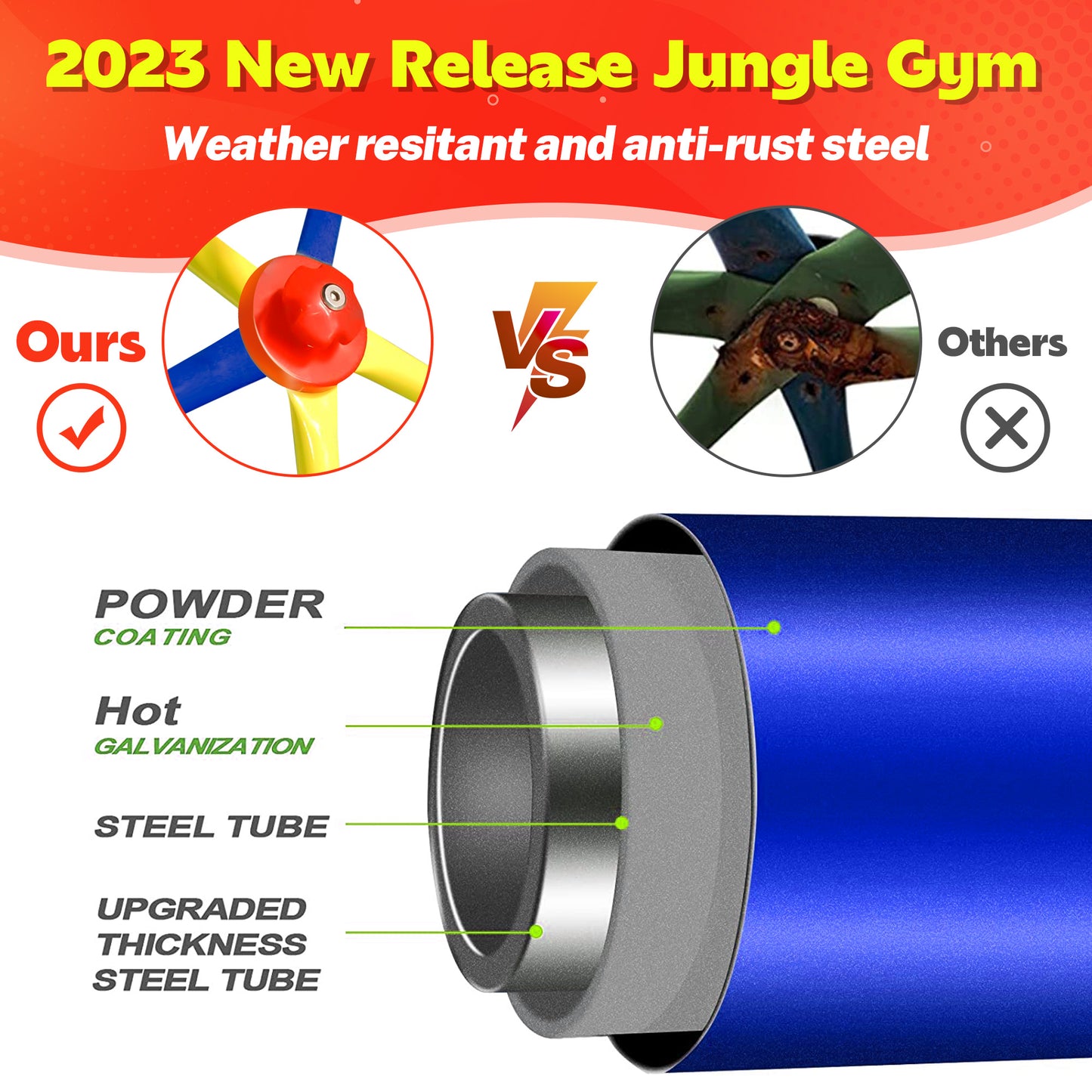 SYNGAR Outdoor Climbing Dome, 10ft Jungle Gym Dome Climber for Kids Age 3-12, 800 lbs Weight Capacity, D9213