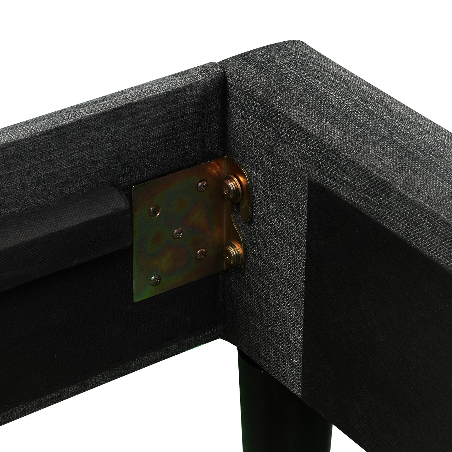 SYNGAR Gray Fabric Upholstered Platform Bed Frame Twin Size with Button Tufted Headboard, Wood Frame Mattress Foundation with Strong Wooden Slat Support, No Box Spring Needed, Easy Assembly