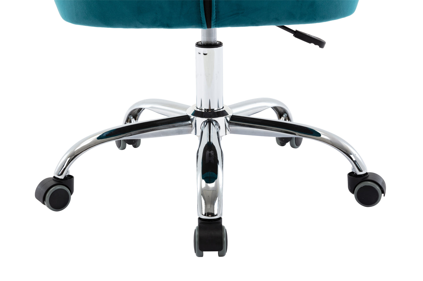 SYNGAR Desk Chairs for Adults, Dark Teal Vanity Stool Chair Velvet with Swivel Wheels and Back for Home, Office Chair Adjustable Height, LJ2286