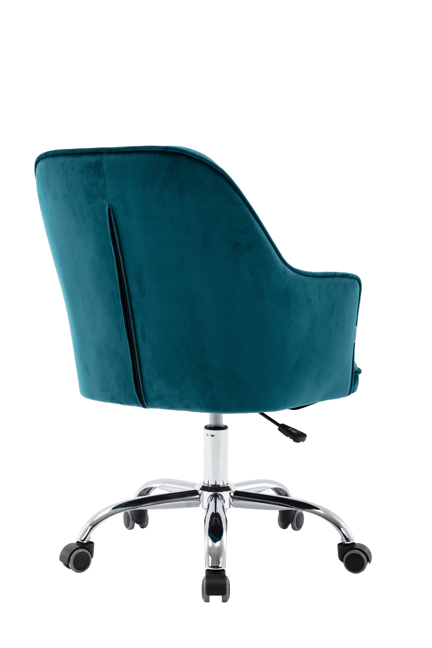 SYNGAR Desk Chairs for Adults, Dark Teal Vanity Stool Chair Velvet with Swivel Wheels and Back for Home, Office Chair Adjustable Height, LJ2286