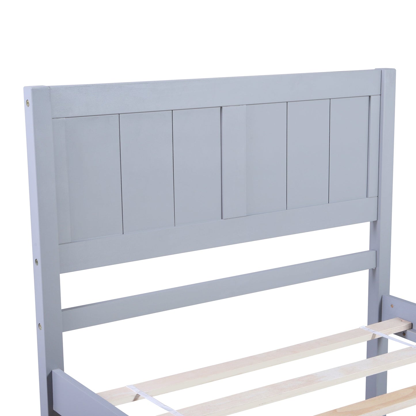 SYNGAR Twin Bed with Trundle, Wood Twin Platform Bed with Headboard, Captains Bed for Bedroom Small Living Space, Daybed with Trundle for Boys Girls, No Box Spring Needed - Gray, K4057