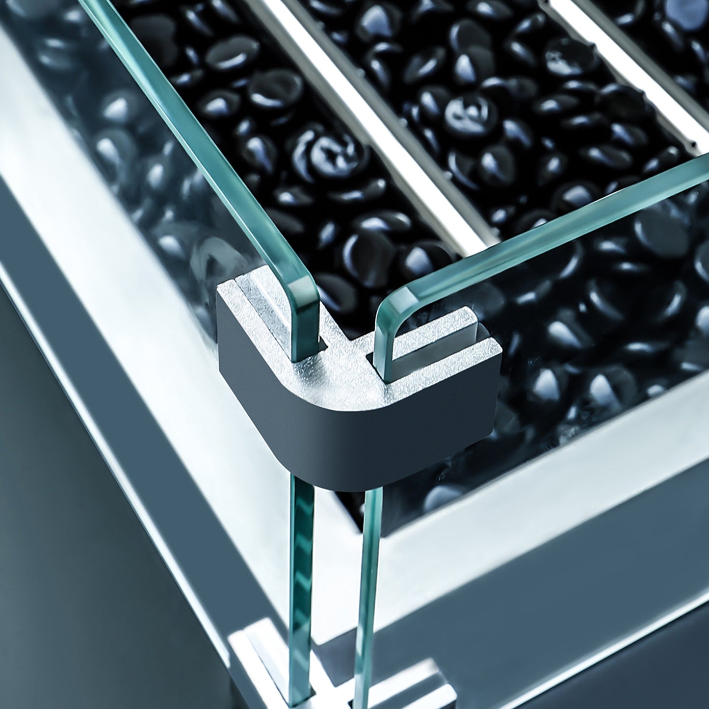 44 inch Gas Fire Pit Table, SYNGAR 2-in-1 55,000 BTU Propane Gas Fire Pit Table, Outdoor Propane Fire Pit with Glass Wind Guard, Black Rocks and Lid, for Patio, Backyard, Garden, Poolside, C03