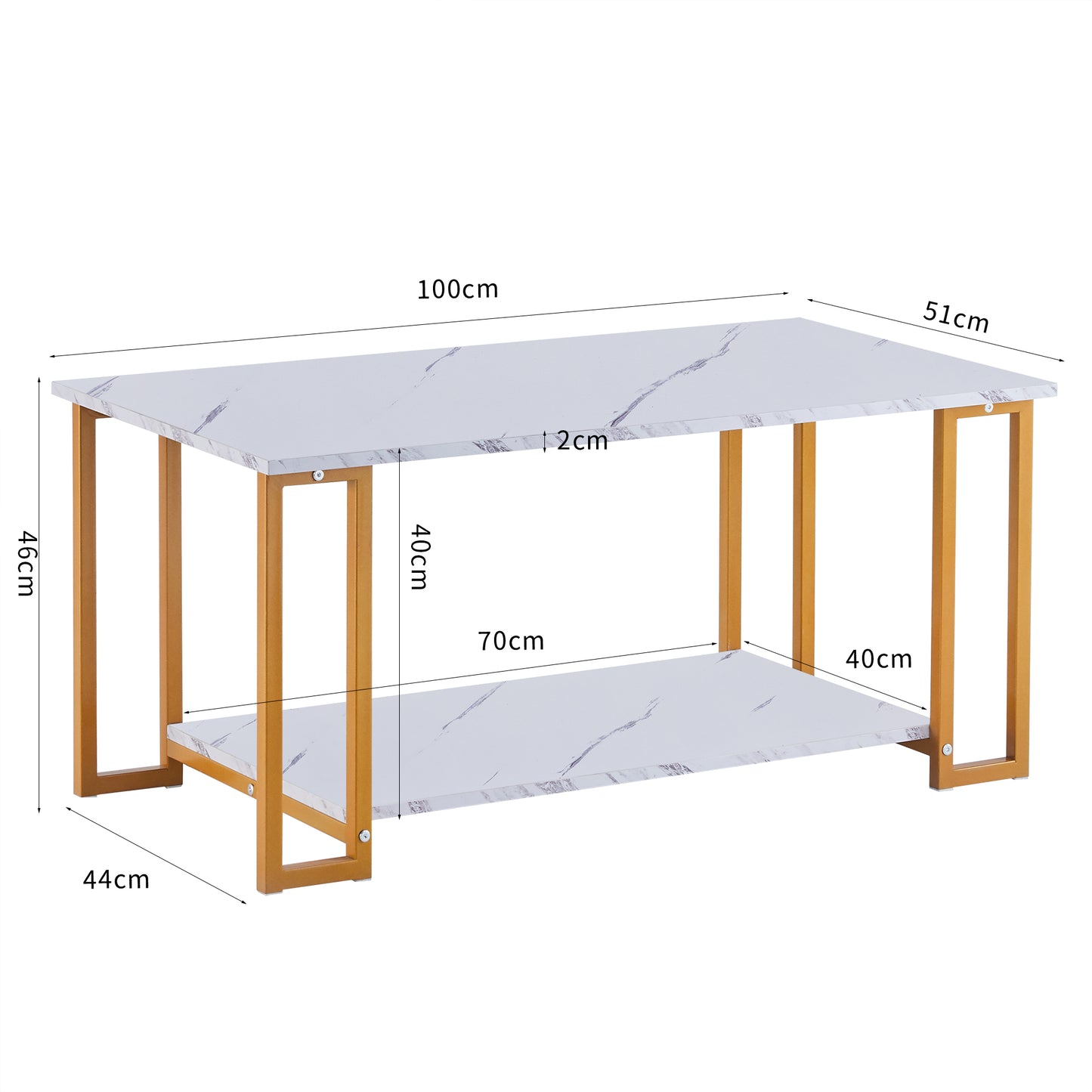 SYNGAR LED Coffee Table with 4 Storage Sliding Drawers and Open Shelves, Modern High Glossy Center Table Rectangular with Multiple Colors LED Lights for Living Room Bedroom, Easy Assembly, White