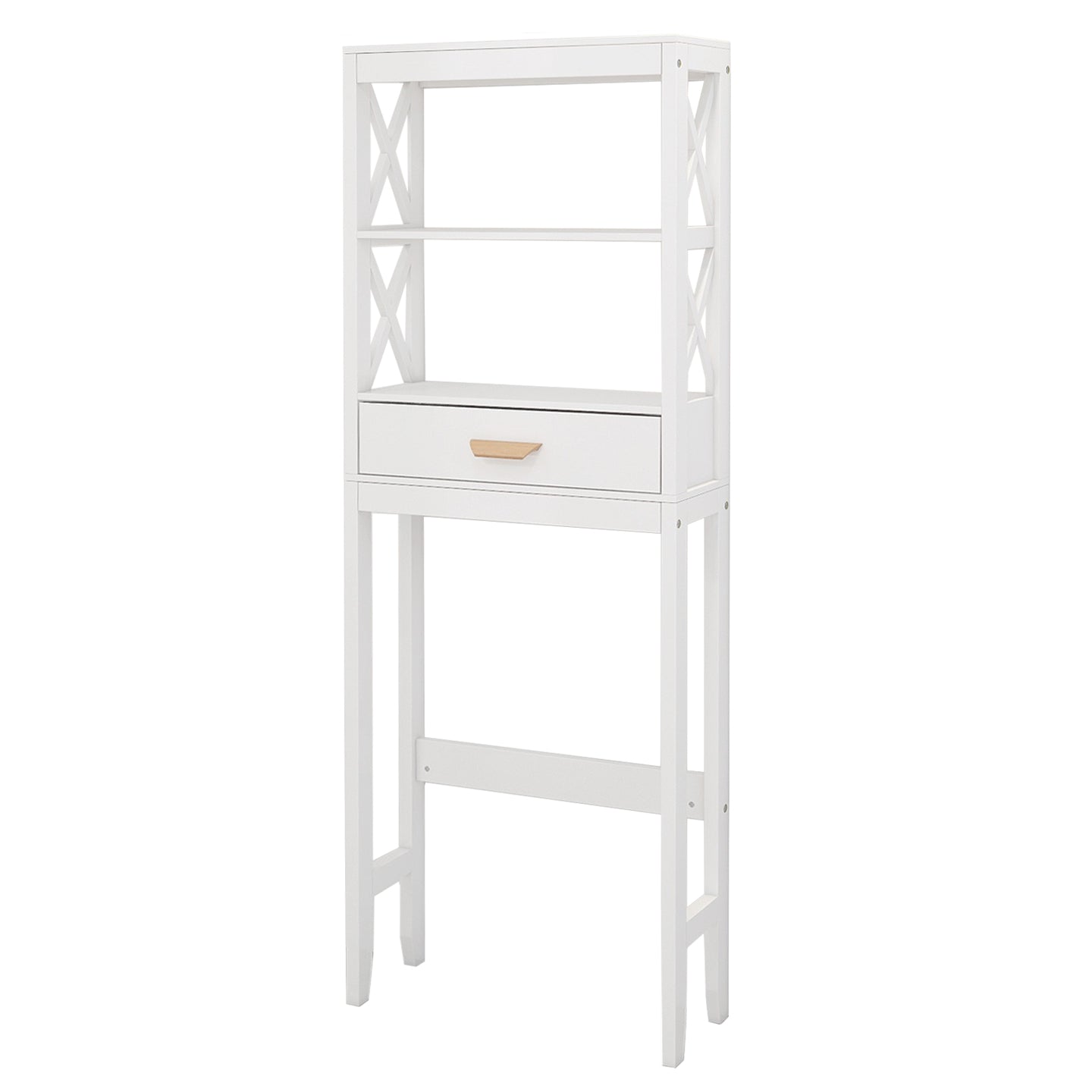 SYNGAR Tall Bathroom Storage Cabinet, Bathroom Furniture Over The Toilet, Freestanding Bathroom Cabinet with Open Shelves, Bathroom Hutch Over Toilet, Space Saving Toilet Shelf Organizer, K2507