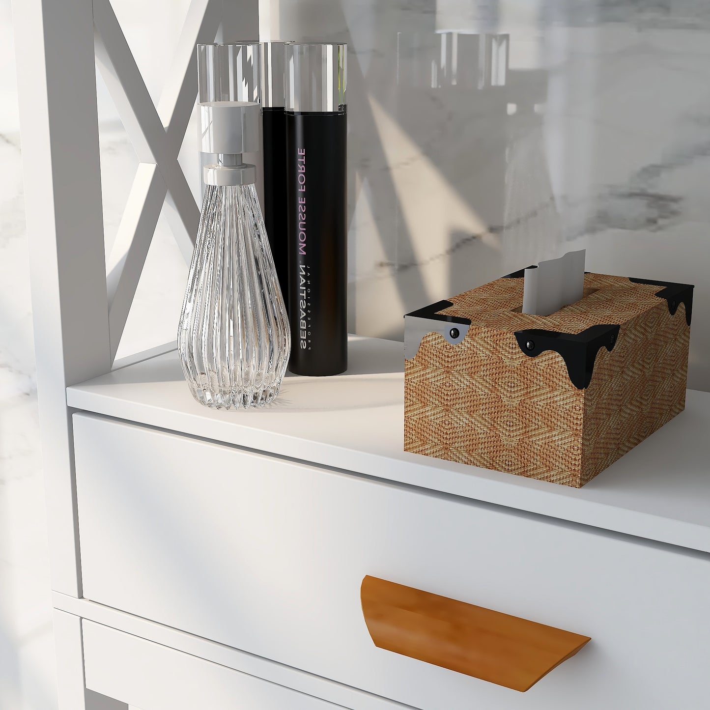 SYNGAR Tall Bathroom Storage Cabinet, Bathroom Furniture Over The Toilet, Freestanding Bathroom Cabinet with Open Shelves, Bathroom Hutch Over Toilet, Space Saving Toilet Shelf Organizer, K2507