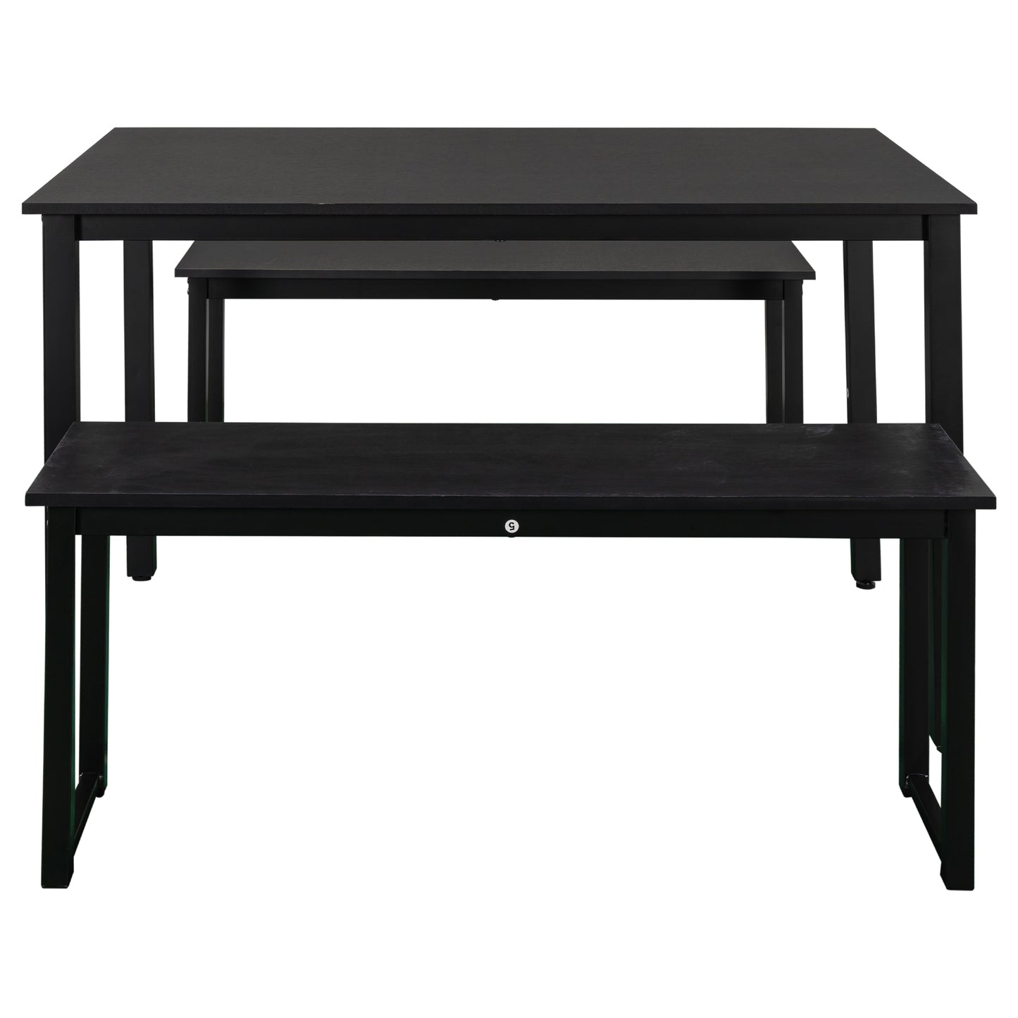 3 Pieces Modern Kitchen Table Set, High Counter Dining Table w/ 2 Benches, Stylish Dining Table Furniture Set, 4-Person Space-Saving Dinette, Modern Pub Table Set, Elegant Bistro Table Set, C14