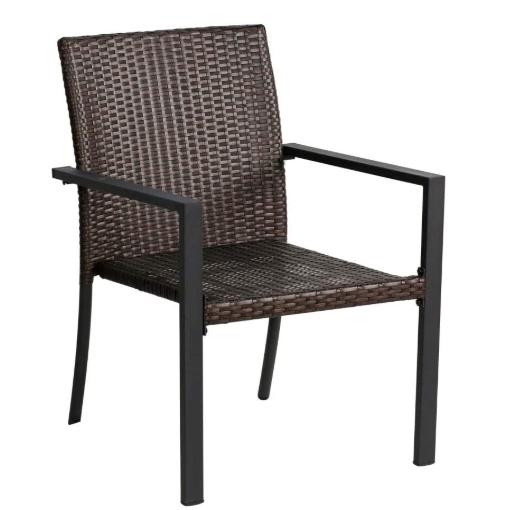 SYNGAR Patio Set 5 Pieces, Propane Fire Pit Table Outdoor with 4 PE Rattan Chairs 30-inch Square Top Fire Pit, 50,000 BTU Stainless Steel Burner, Brown, LJ240