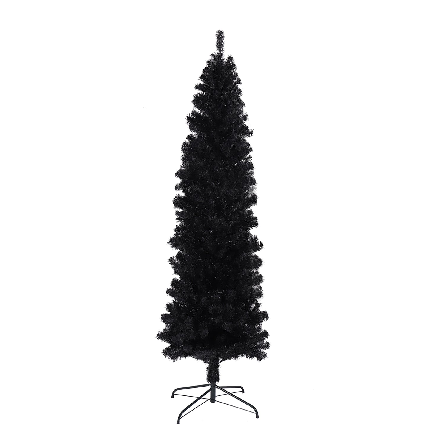 SYNGAR 7.5FT Pencil Christmas Tree, Slim Artificial Xmas Tree with 840 Branch Tips, Christmas Decor, Black